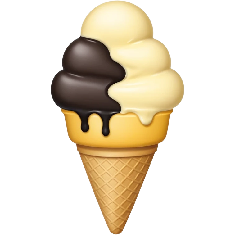 Half yellow and half black heart icecream emoji