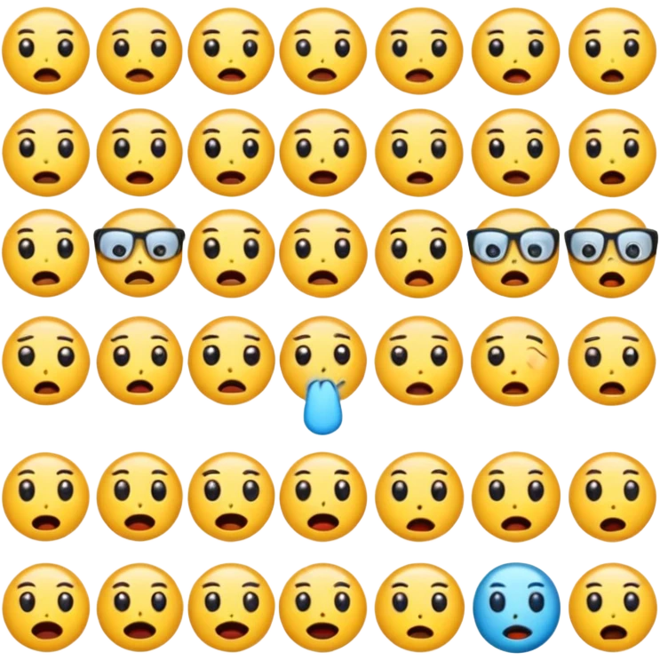 Faça 6 emojis com várias expressões como se estivesse explicando algo  emoji