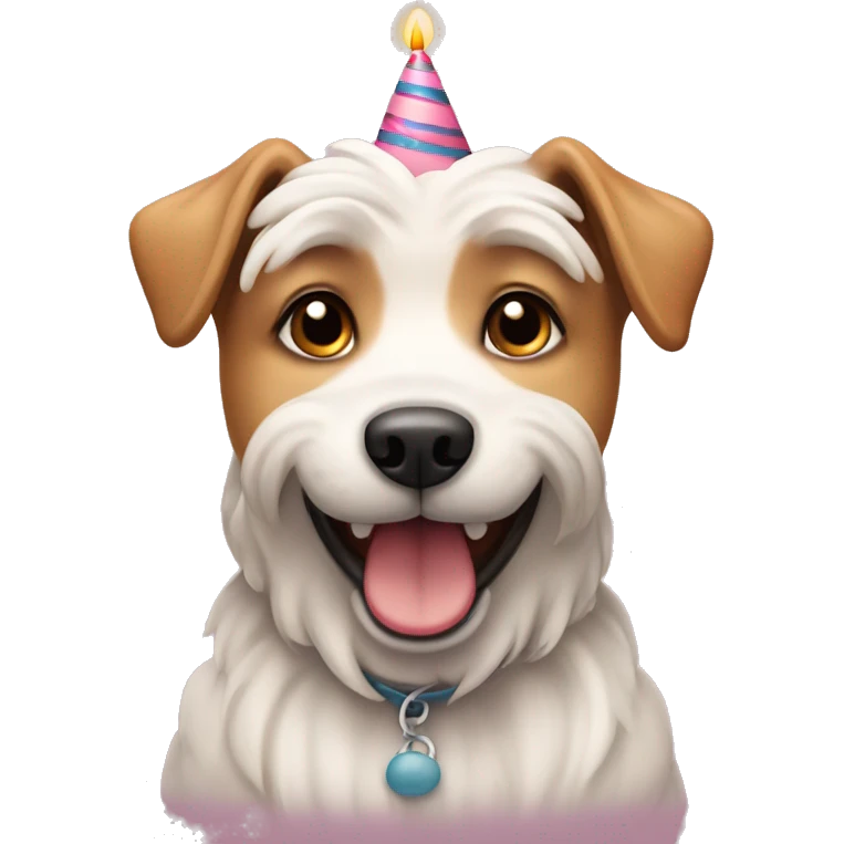 maltasian dog with birthday cake  emoji