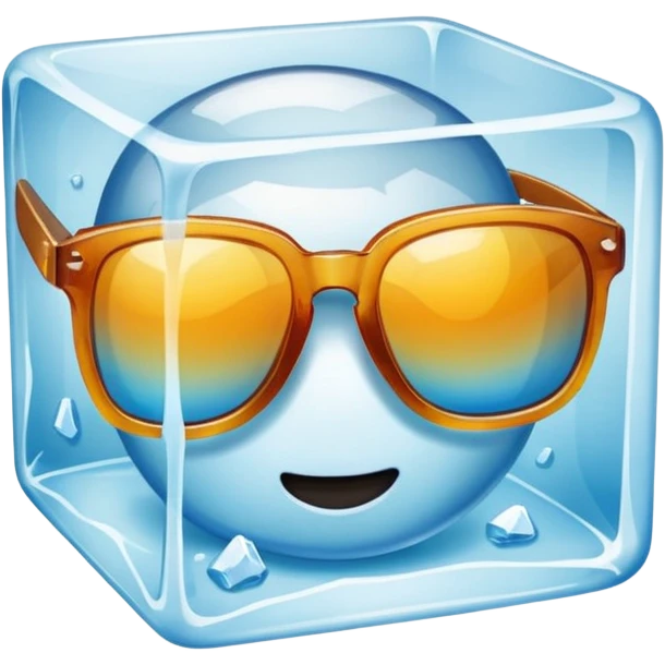 sunglasses insed ice cube emoji