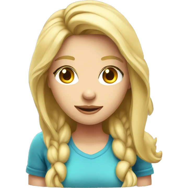 Blonde girl at gaming pc emoji
