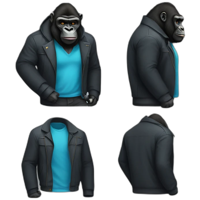 Gorilla wearing designer clothes emoji