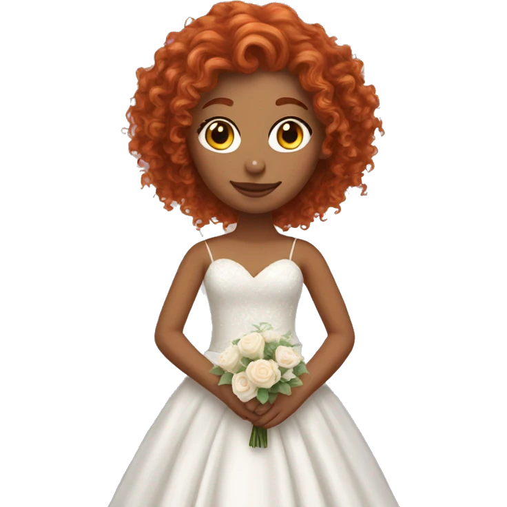 Red curly haired girl in a wedding dress  emoji
