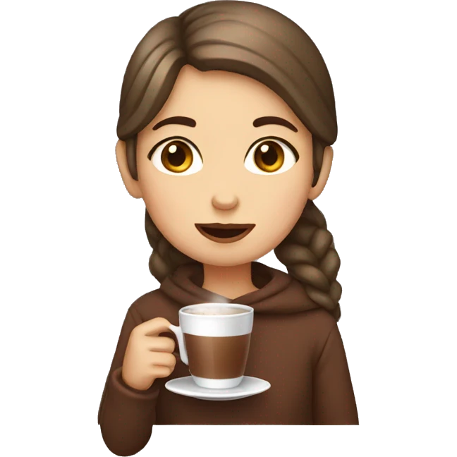 girl drinking cocoa emoji