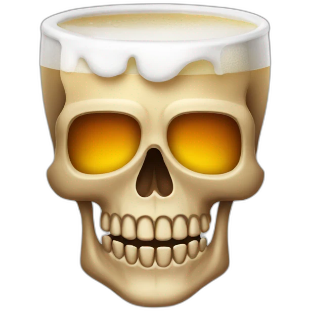 A skull with moustaches and a beer emoji