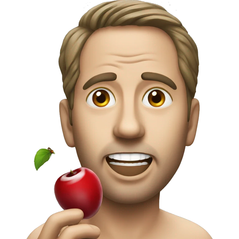 guy eating cherry emoji