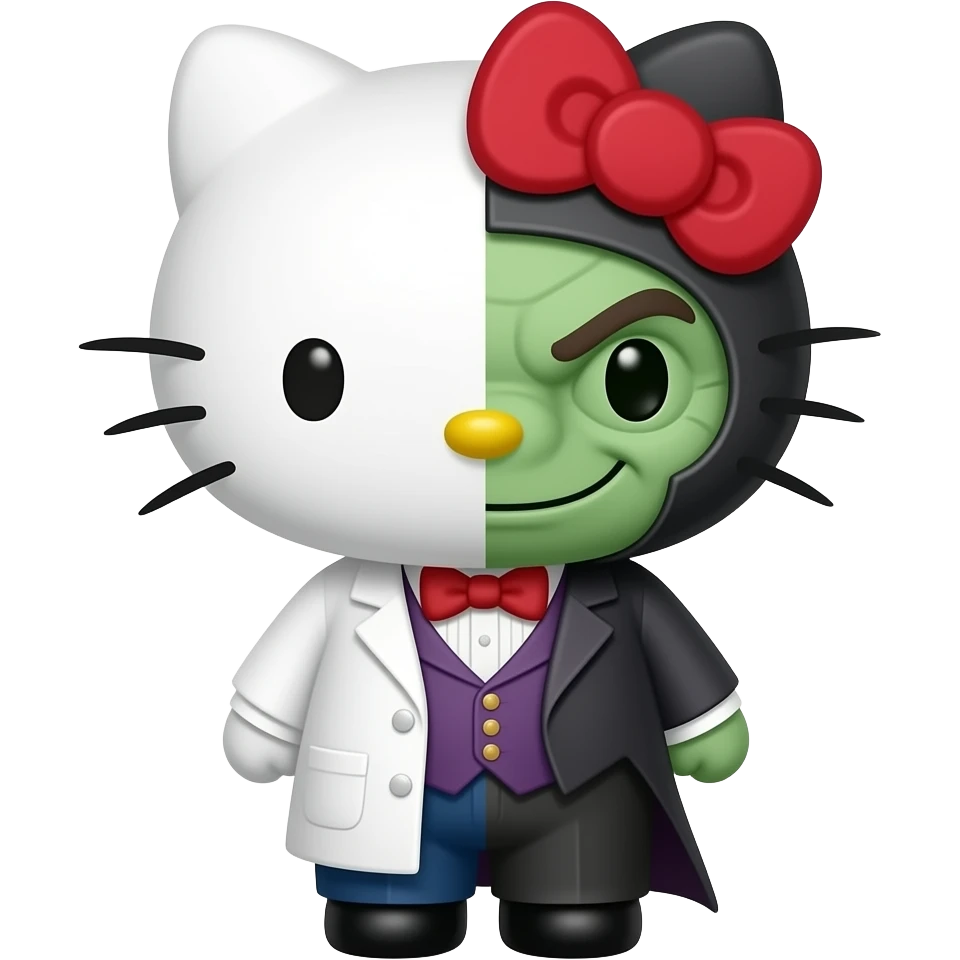 hello kitty disfrazada demr. dr jeckyll y mr hyde emoji