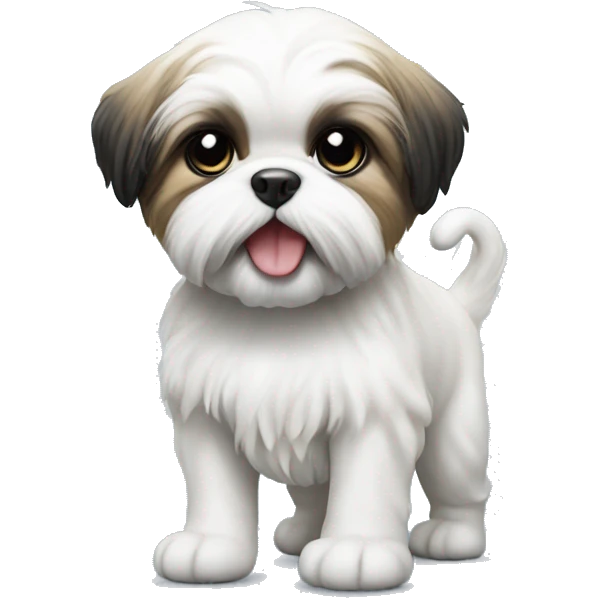 Realistic Shi - tzu puppy doing pee emoji