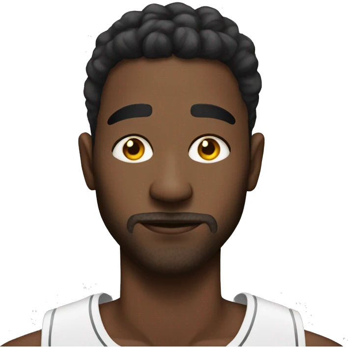 man with hoops and smudged makeup emoji