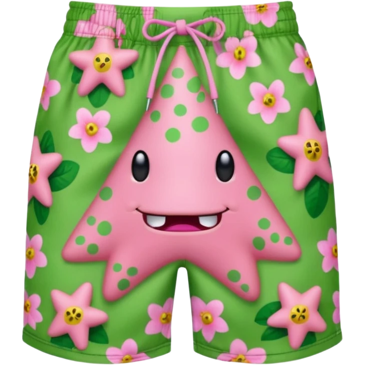 Patrick Star With Green Floral Shorts emoji