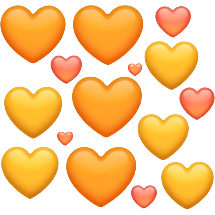 hearts. Orange and yellow.. Pastel emoji