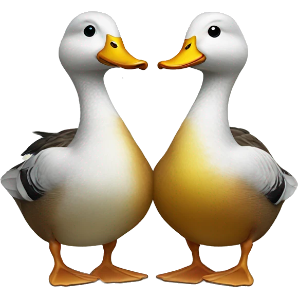 Two ducks kissi emoji