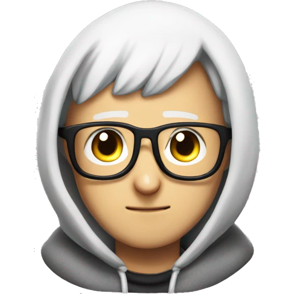 one punch man wearing hoodie and glasses emoji