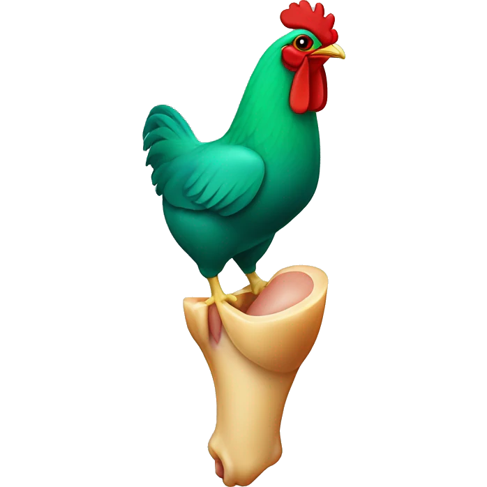 Blue green and red chicken leg  emoji