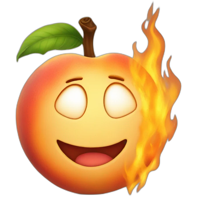 burning peach emoji
