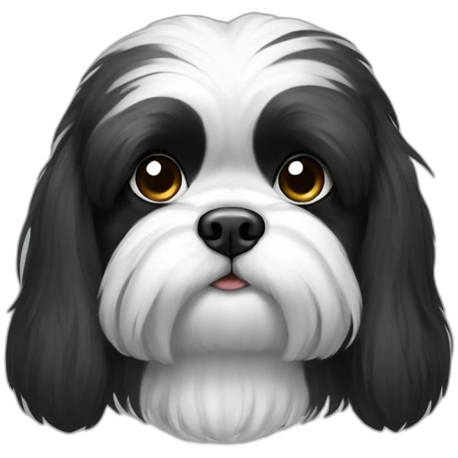 black and white shitzu emoji