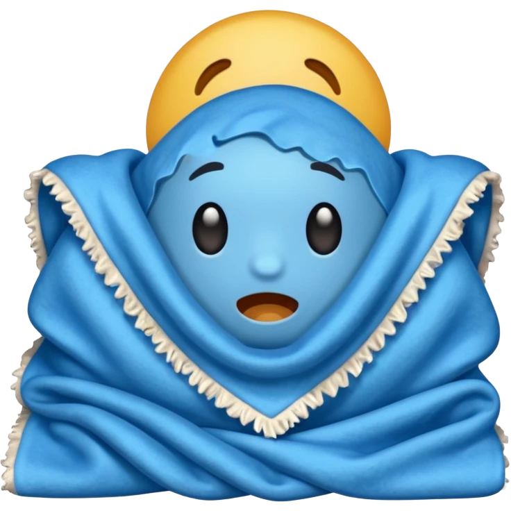 blue blanket with a bad smell coming off of it emoji