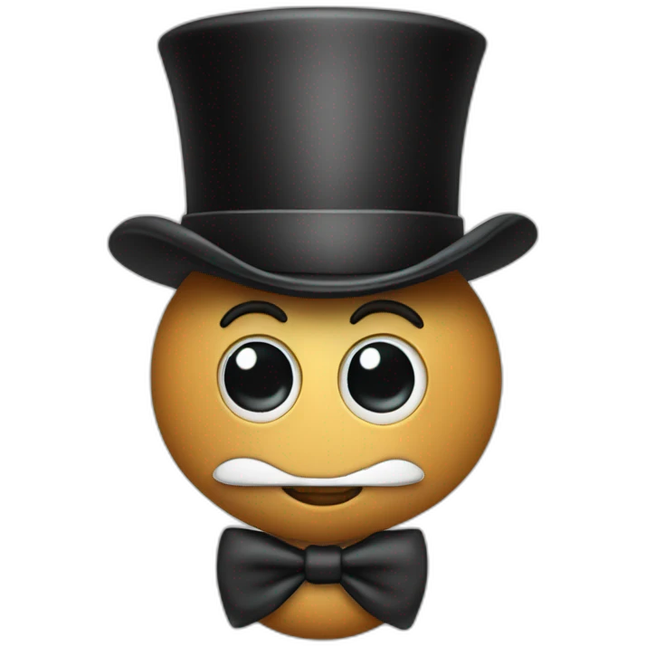  Cartoon peanut wearing a top hat and a monocle emoji