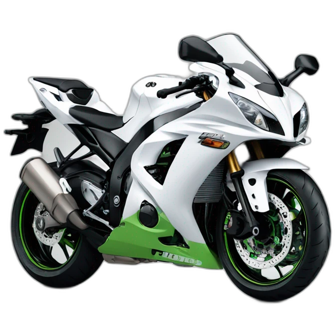 wHITE KAWASAKI ZX 10 R emoji