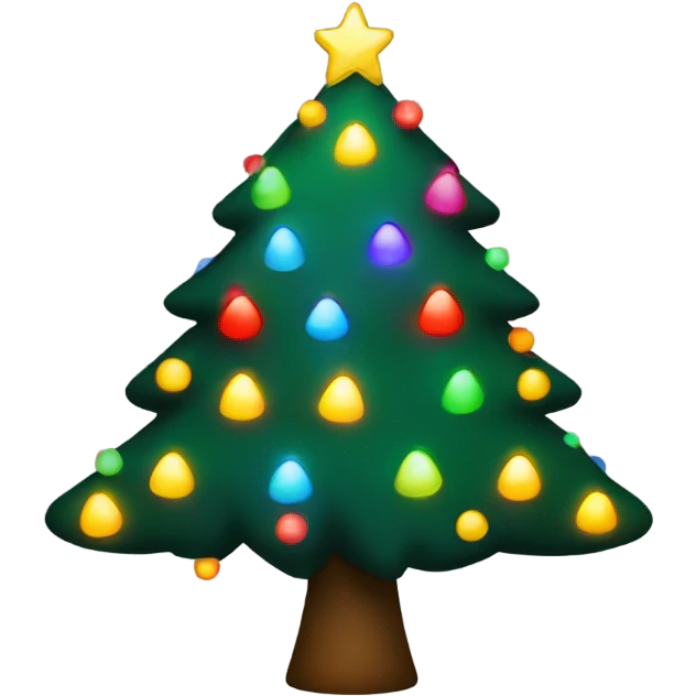 Christmas Tree with bright multicolored lights emoji