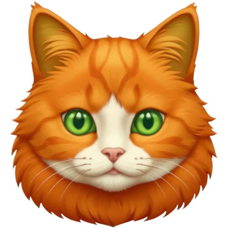 orange cat with green eyes emoji