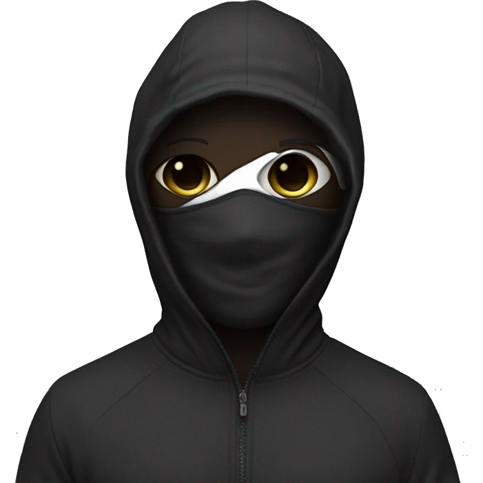 Cagoule noir homme métisse emoji