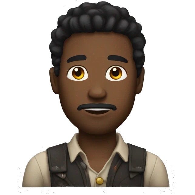 black man with clear white eyes and red dead locks emoji