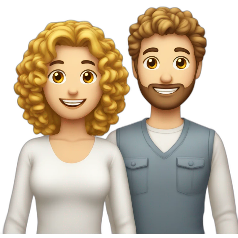 Couple gay de un au cheveux blanc et un avec les cheveux bouclé emoji