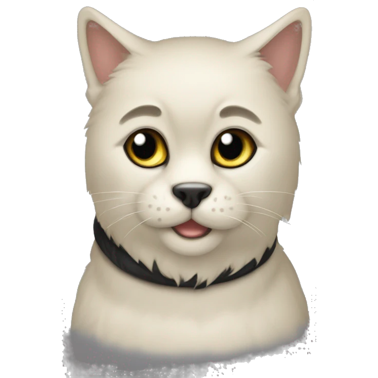 Девочка с черными волосами с черным котенком в руках  emoji