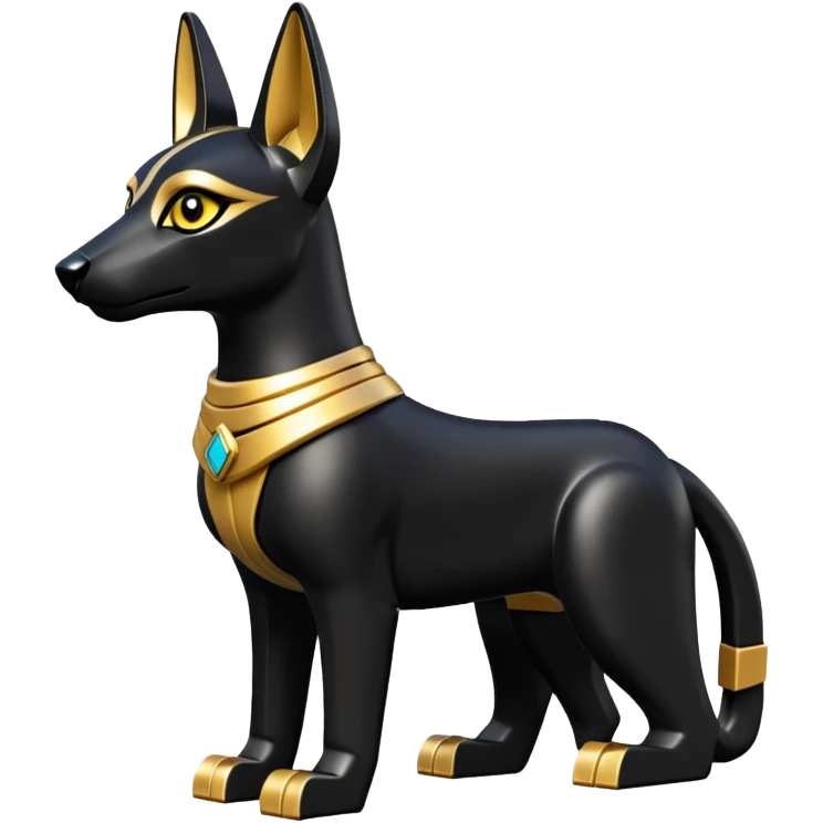  Short-eared Lego Black fur gold beautiful female anubis puppy statue posed  emoji