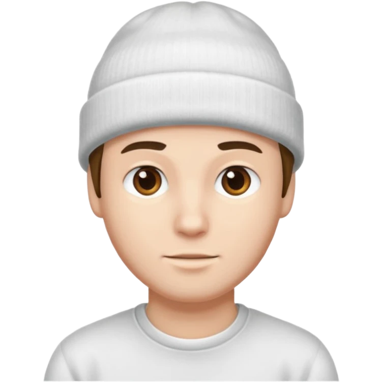 A guy head with white beanie emoji