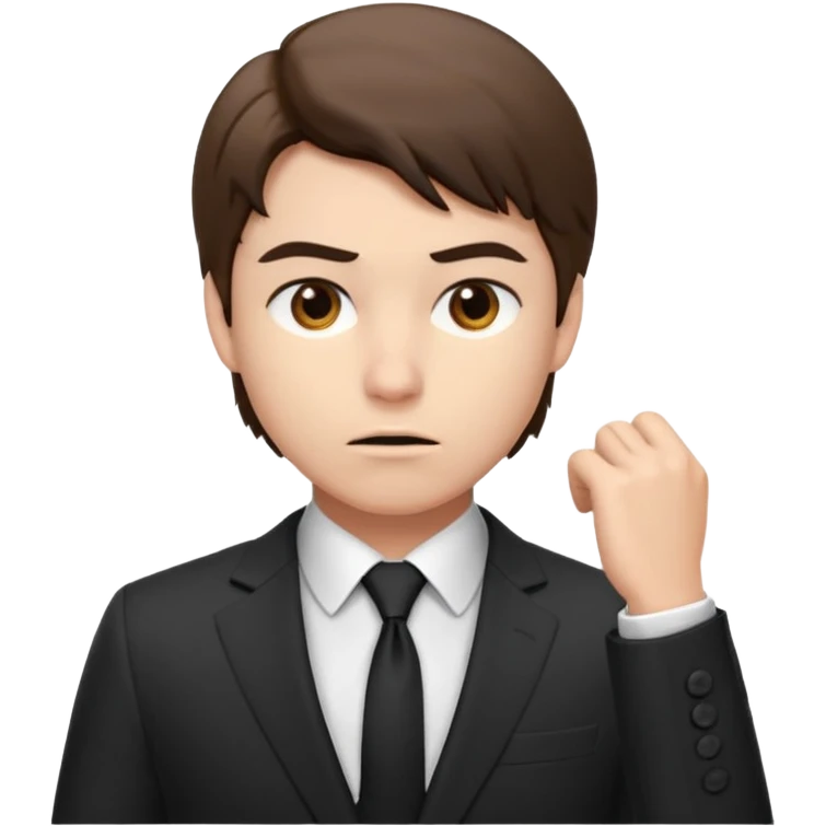 a liittle tired and frustrated entepreneur (only his face). with suit and only a little bit emotional face. young entepreneurs with various suits, but in classic colours. various hair. one person per one emoji. give me a few options. not so tired, more like normal face. emoji