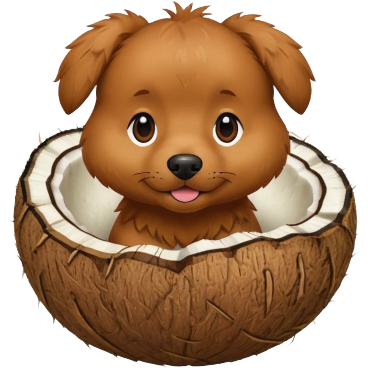 dog in a coconut emoji