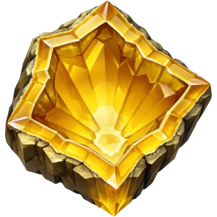 Natural shiny yellow crystal geode emoji