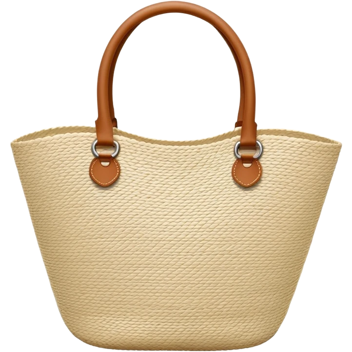 white straw beach bag emoji