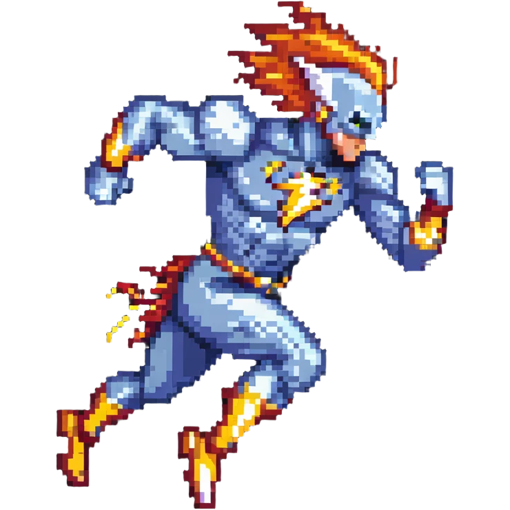 Reverse Flash speedster villain running with lightning emoji