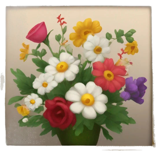 picture frame with painting of flowers emoji