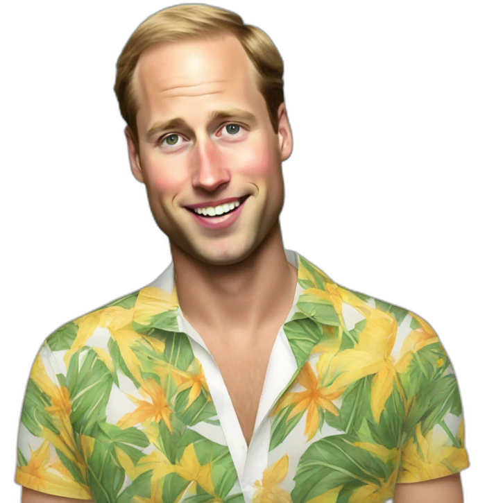 Prince William as beach bum emoji
