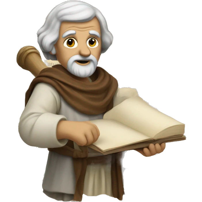Aristotle holds a scroll in his hand emoji