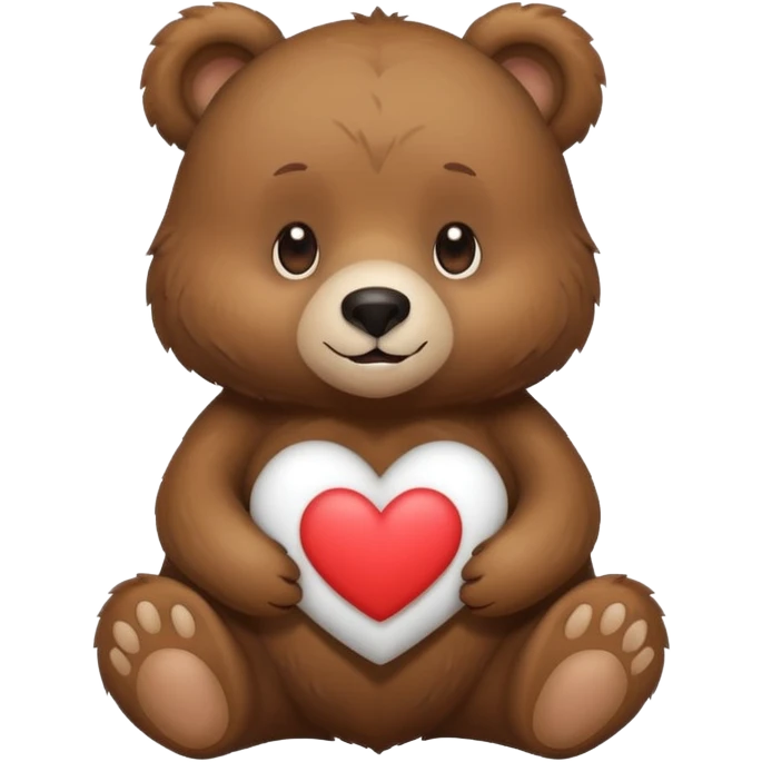 bear holding a white heart emoji