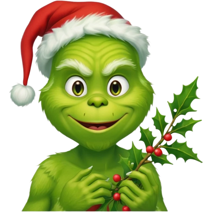 grinch with misteltoe emoji