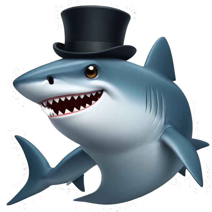 shark with tophat emoji