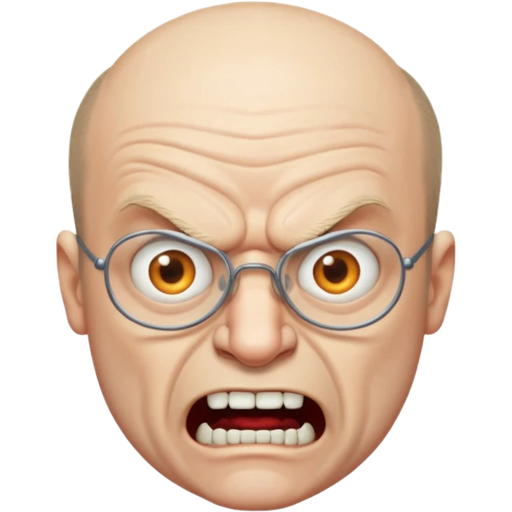 Angry balding Snaggletoothed mad professor emoji