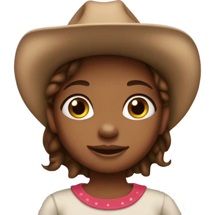 Little girl brown cow girl  emoji