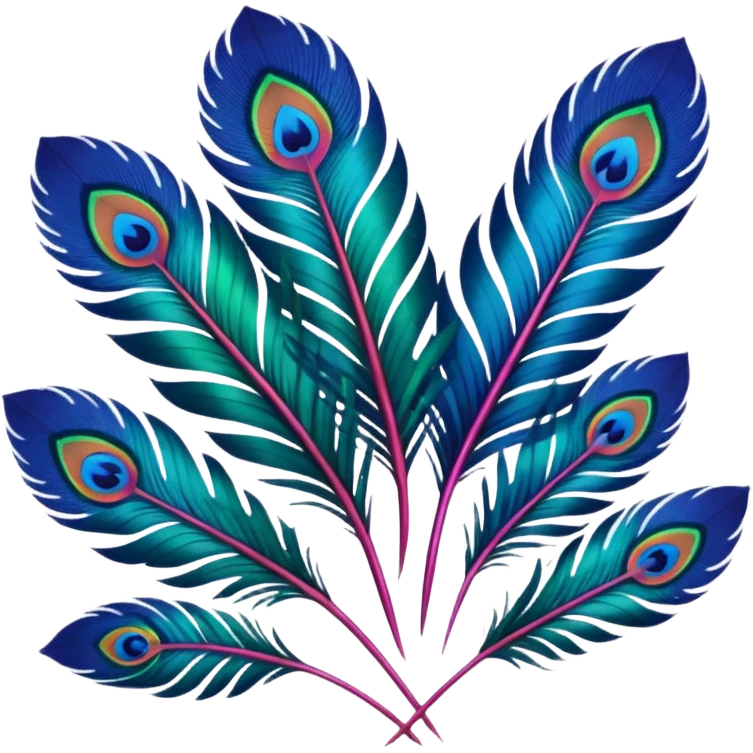 Peacock Begonia feathers, upclose colors feathers emoji
