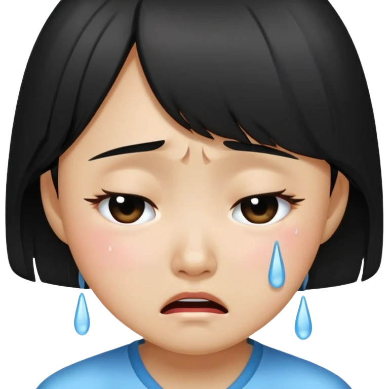 Asian girls crying emoji