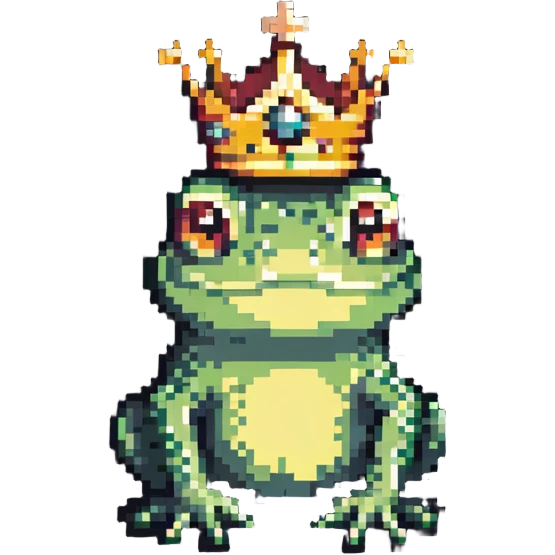 tiny crowned frog emoji