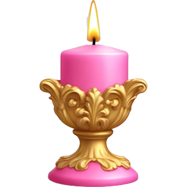 Pink and gold rococo candle  emoji