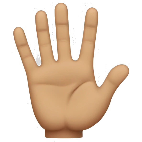 Showing 4 fingers emoji
