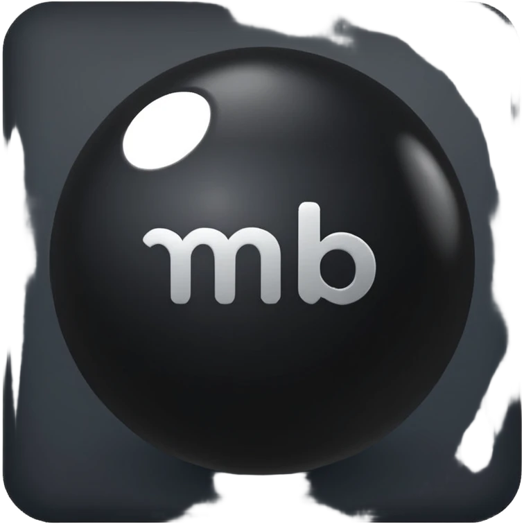 Black Ball with MB written on in the middle of it. Nothing else no holes or anything. emoji